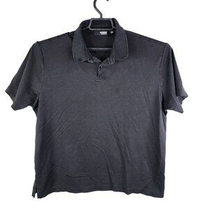 Womens Black Murano Liquid Luxury Polo Shirt 100% Cotton Short Sleeve Size XL